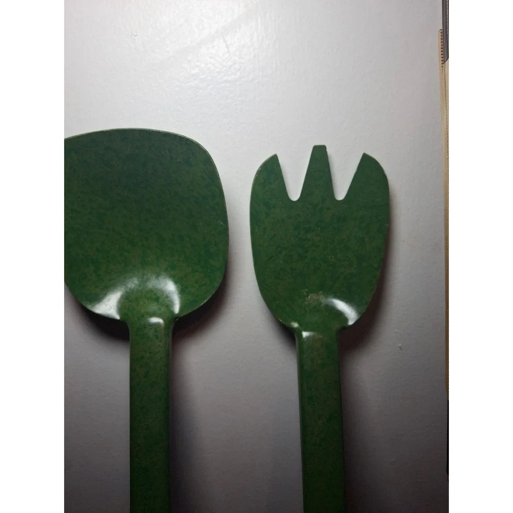 Vintage‎ green flintwood salad serving utensils